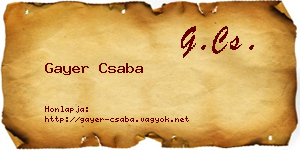 Gayer Csaba névjegykártya