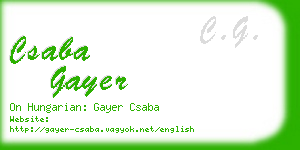 csaba gayer business card